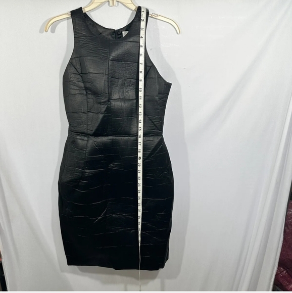 MILLY Croc Embossed Neoprene Racerback Dress in Black - Picture 13 of 14